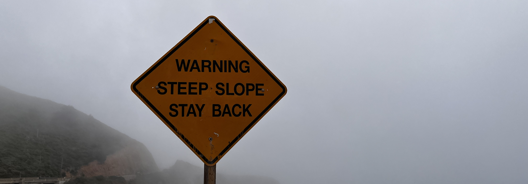 steep slope sign
